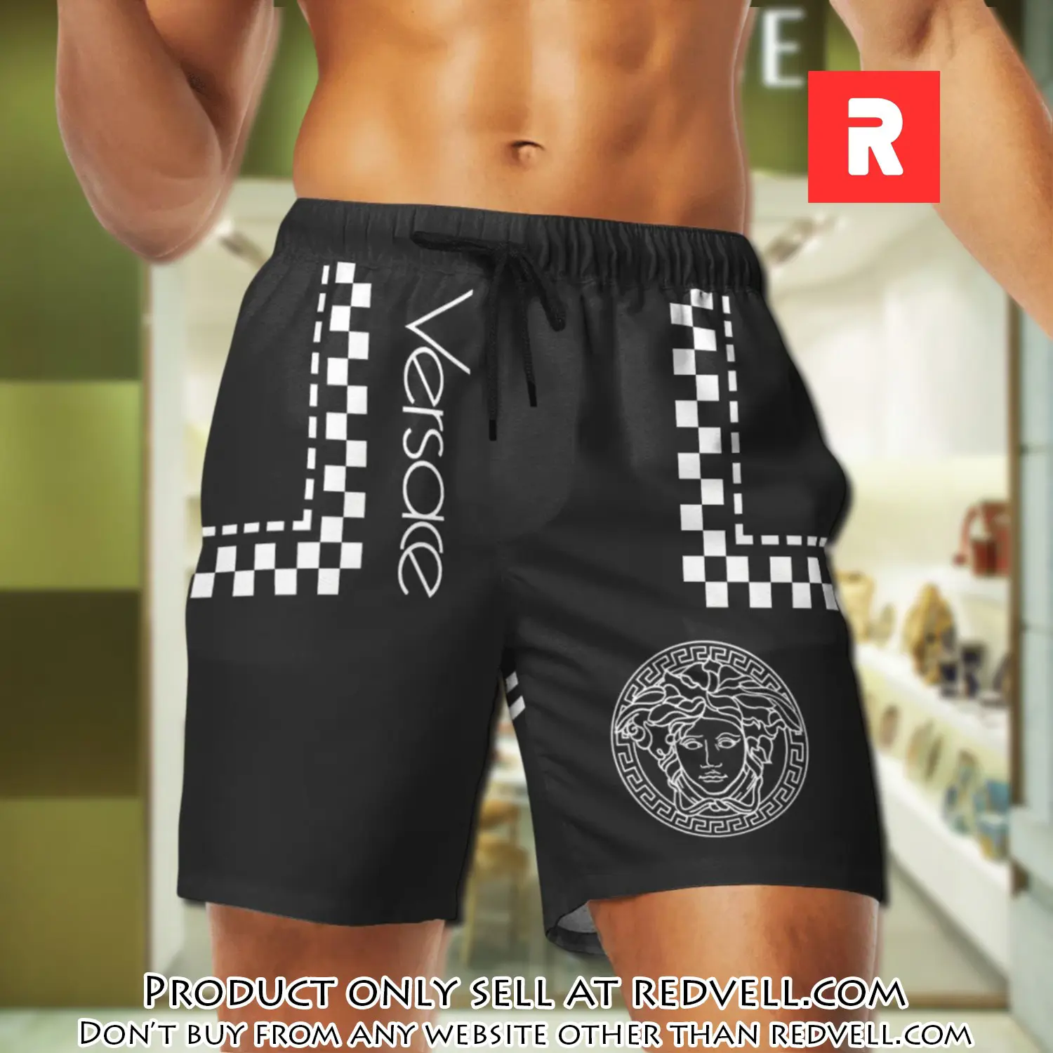 Versace medusa black white luxury brand premium fashion shorts for men rv4631927